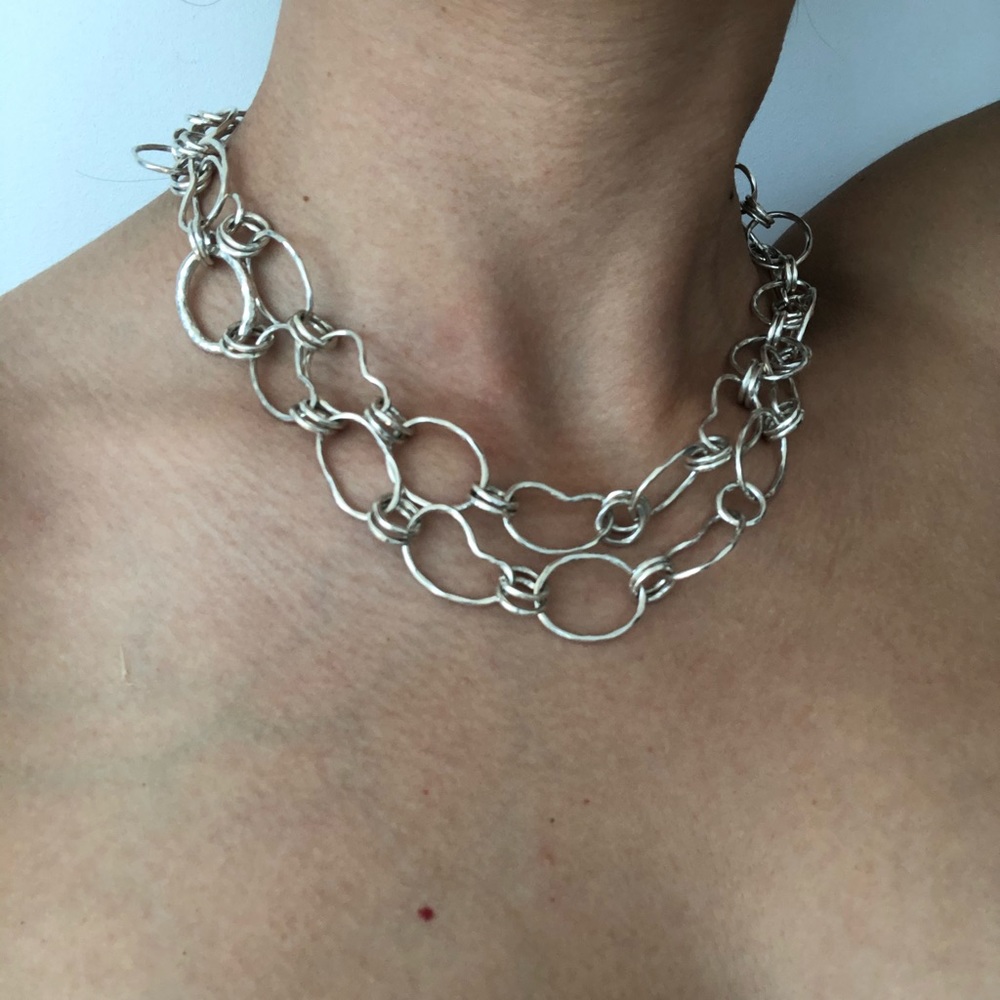 Ippolita  long bean necklace in sterling silver